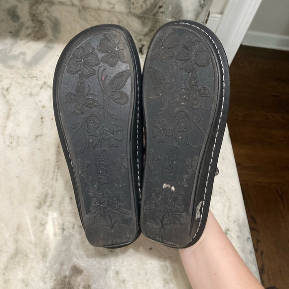 Alegria Black Leather Scallop Detail Mary Jane Shoes 6.5 - Picture 5 of 5